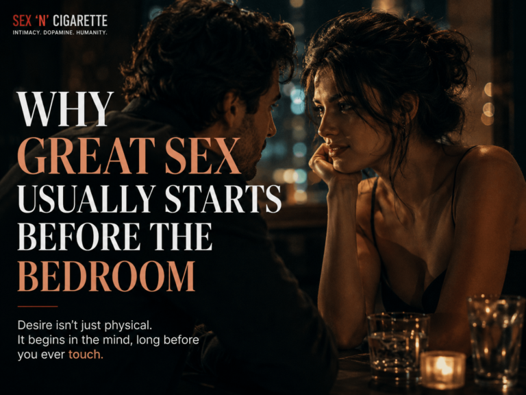 Emotionally intimate couple sharing psychological tension before intimacy