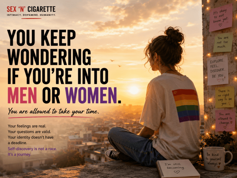 Teenager exploring questions about attraction, sexuality, and identity while sitting on a rooftop at sunset in a hopeful urban setting.