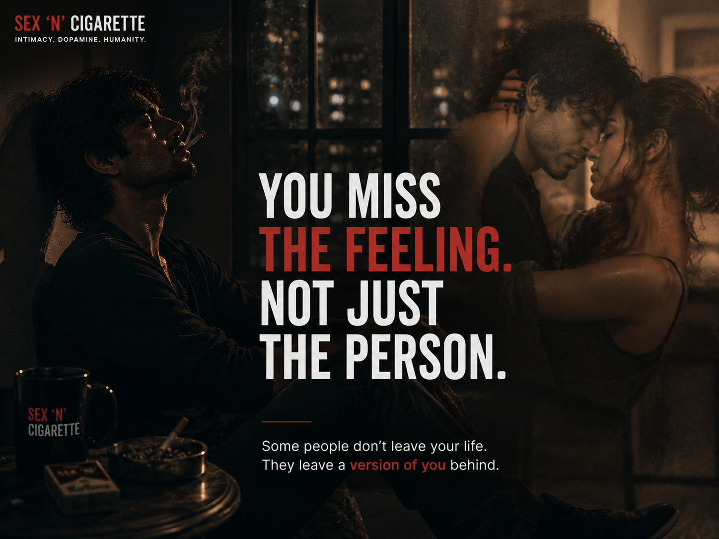 Emotionally reflective man processing heartbreak alone at night