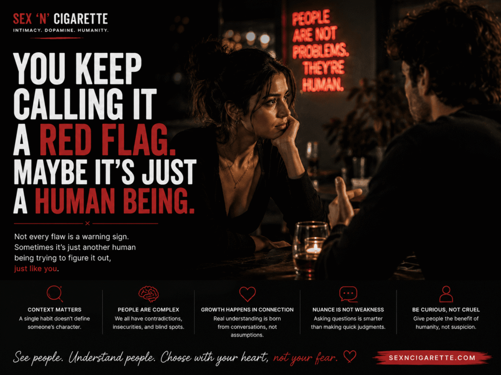 Man and woman discussing relationships during a date, representing red flags in dating, emotional intelligence, attraction psychology, modern dating culture, and human connection.