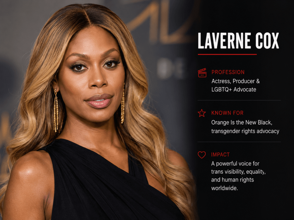 Laverne Cox, actress and transgender rights advocate promoting LGBTQ equality