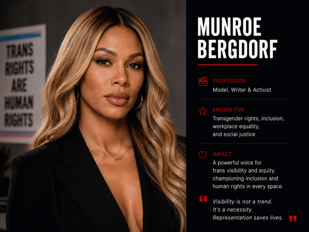 Munroe Bergdorf, model and activist advocating transgender rights and workplace inclusion